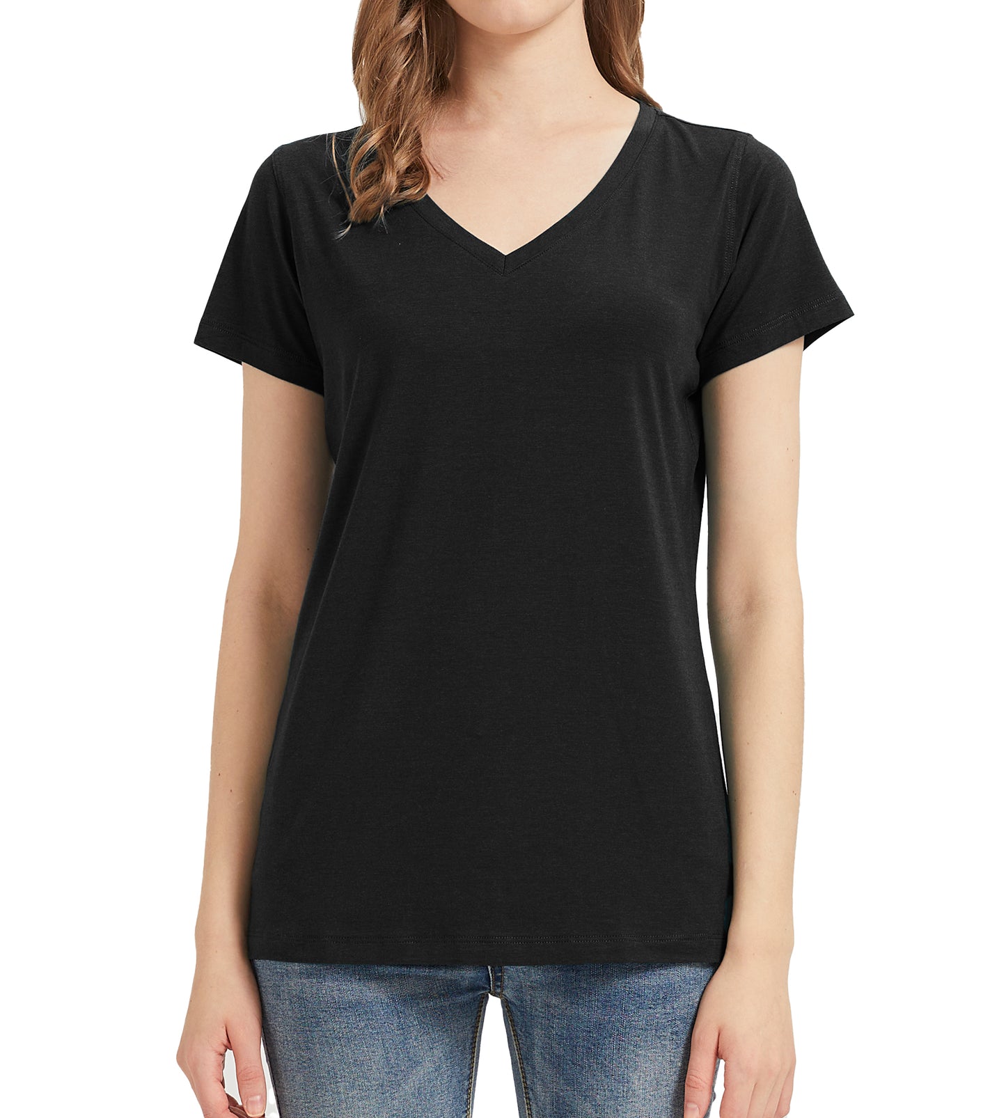 Women's Bamboo V-Neck T-Shirt - Soft, breathable, eco-friendly fabric