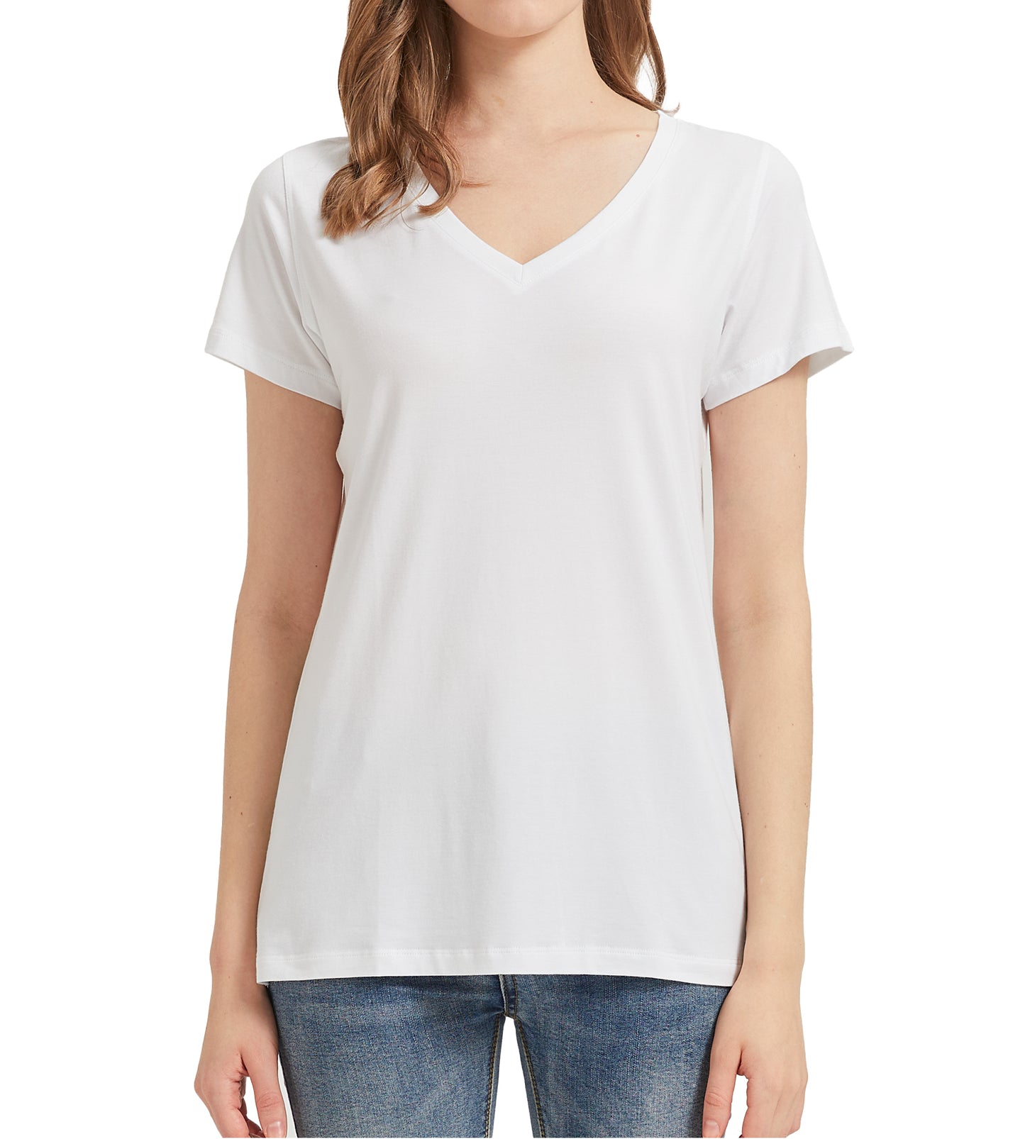 Women's Bamboo V-Neck T-Shirt - Soft, breathable, eco-friendly fabric