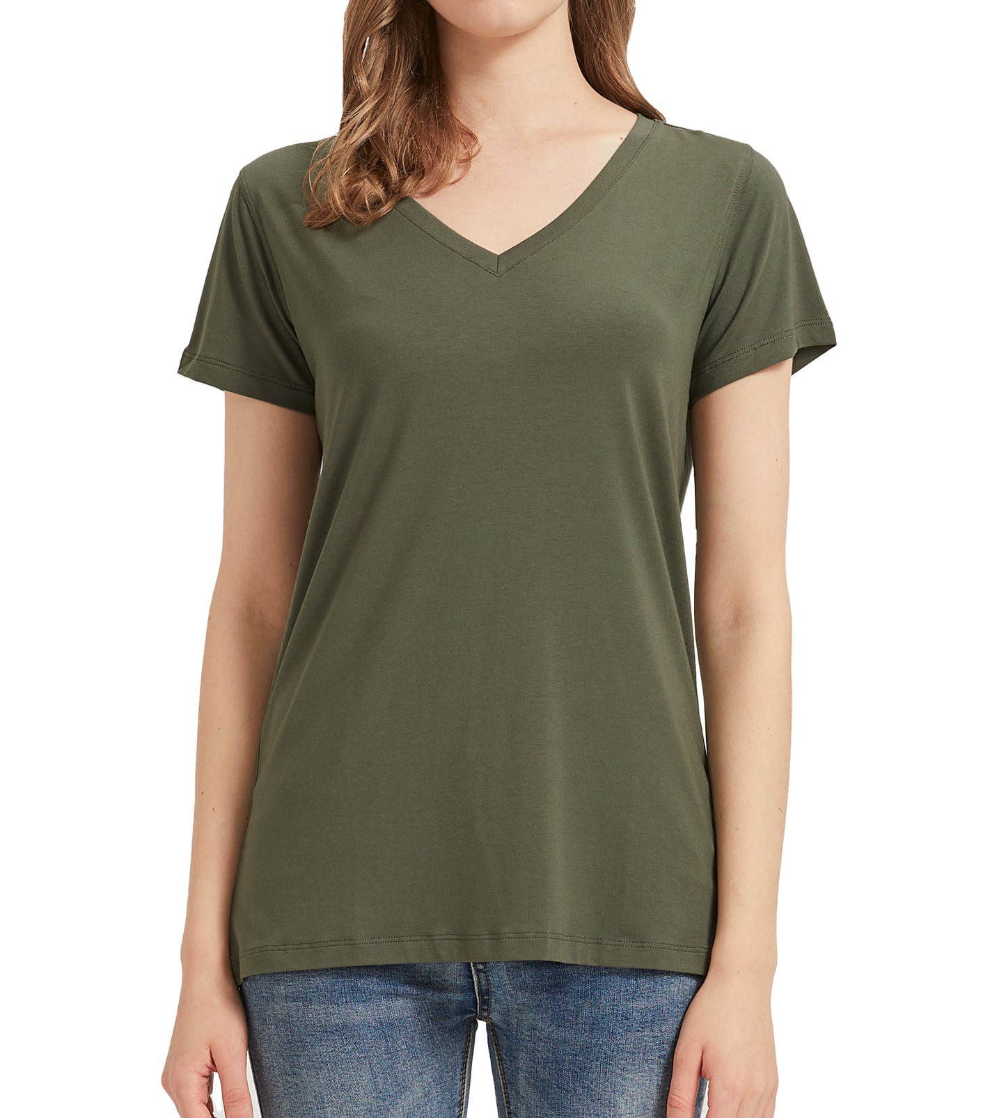 Women's Bamboo V-Neck T-Shirt - Soft, breathable, eco-friendly fabric