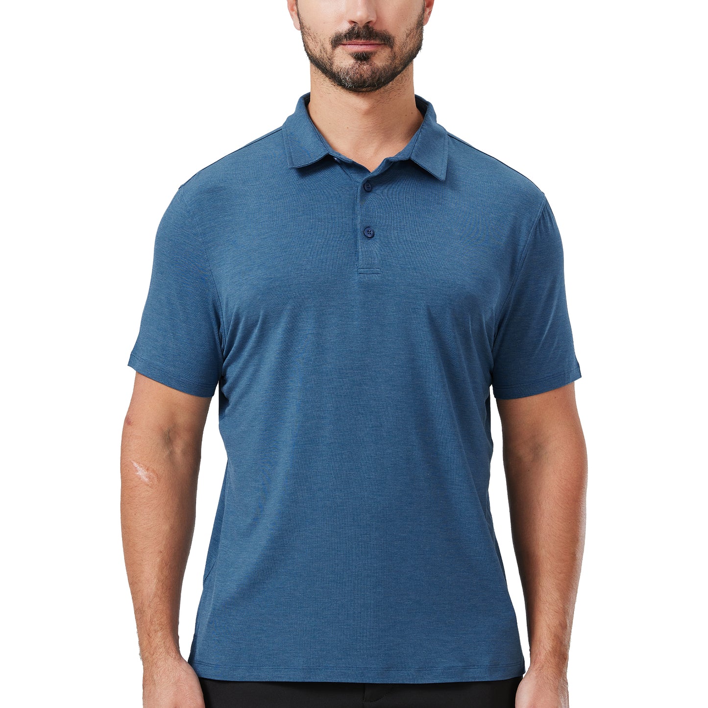 Mens Curved Hem Bamboo Polo