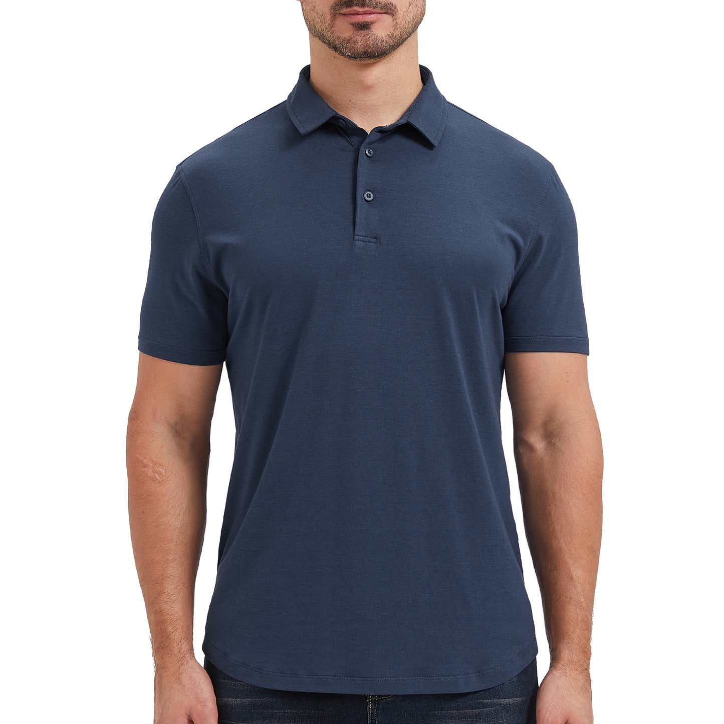 Men's Tall Curved Hem Bamboo Polo