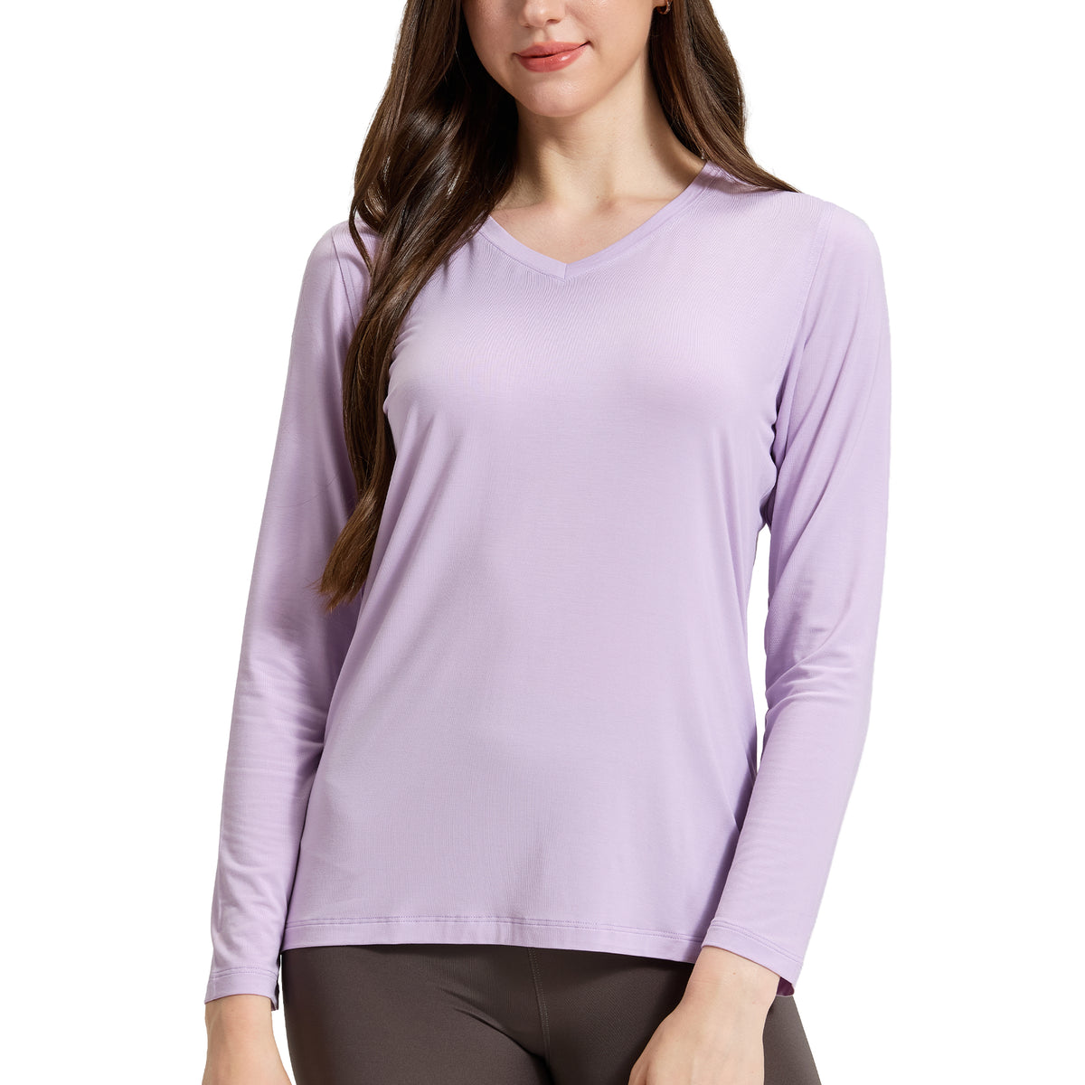 Bamboo Long Sleeve V Neck Shirt