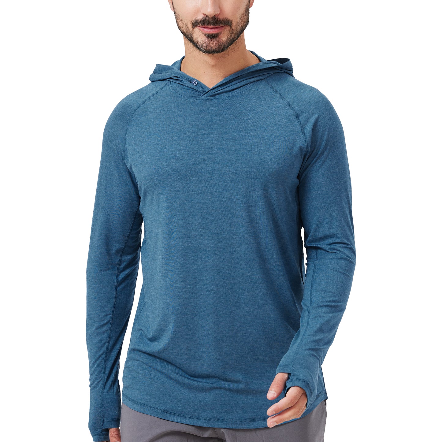 Men's Heather Yarn Bamboo Hooded Shirt