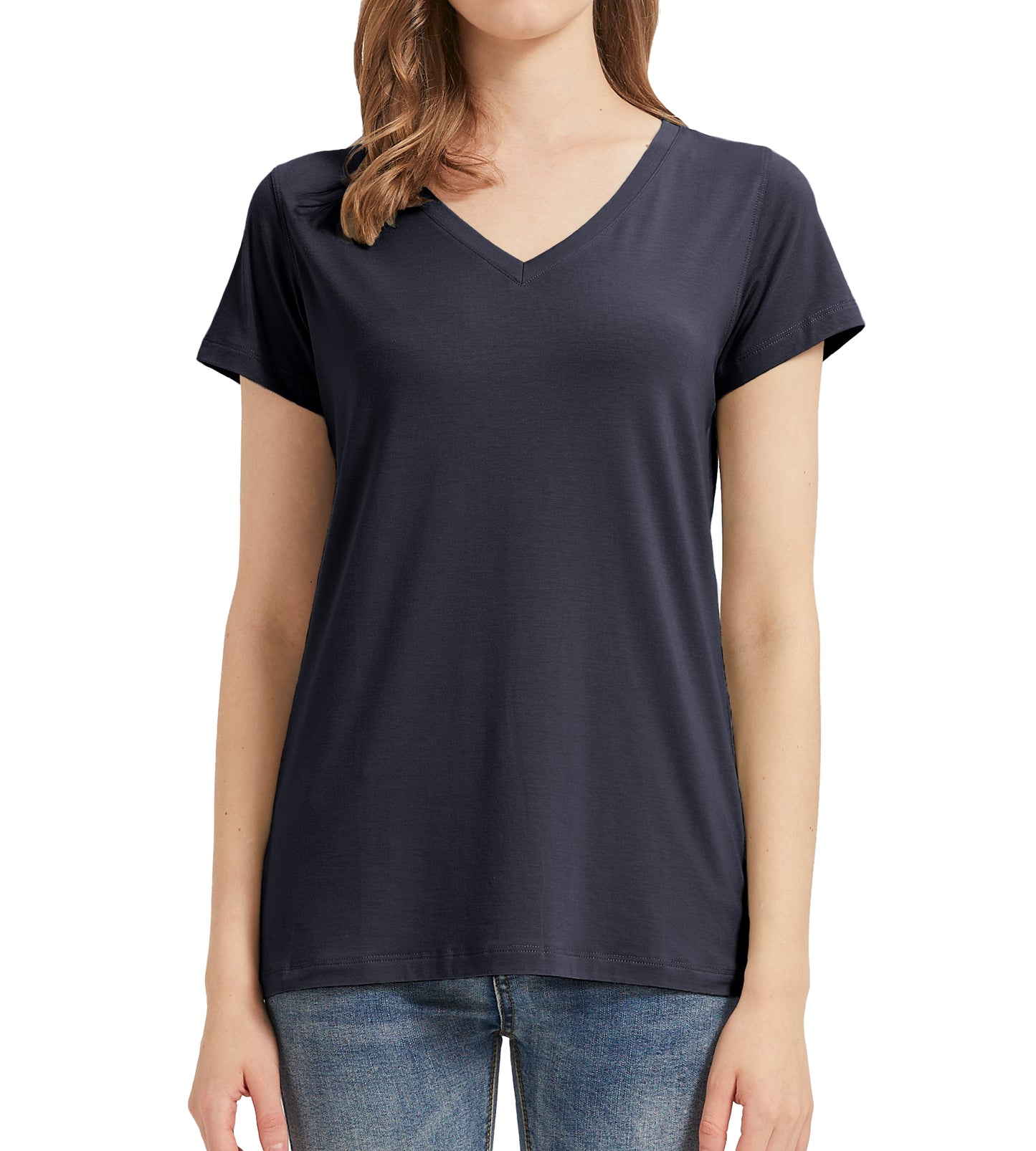 Women's Bamboo V-Neck T-Shirt - Soft, breathable, eco-friendly fabric