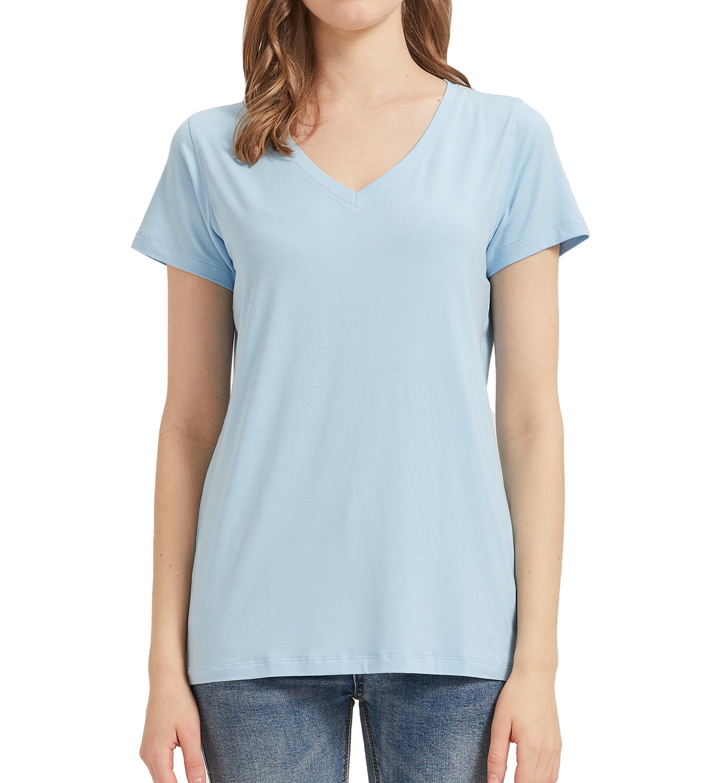Women's Bamboo V-Neck T-Shirt - Soft, breathable, eco-friendly fabric