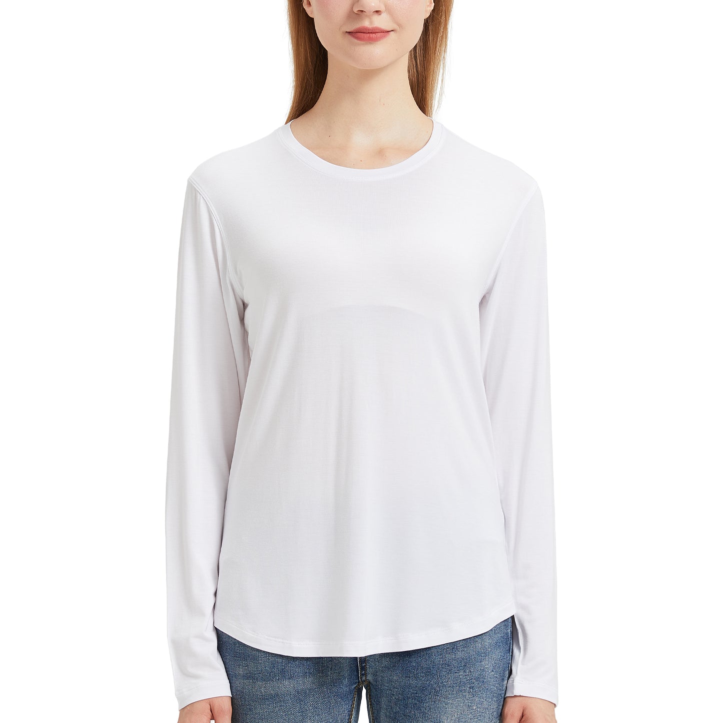 Women's Long Sleeve Bamboo Crew Neck T-Shirt