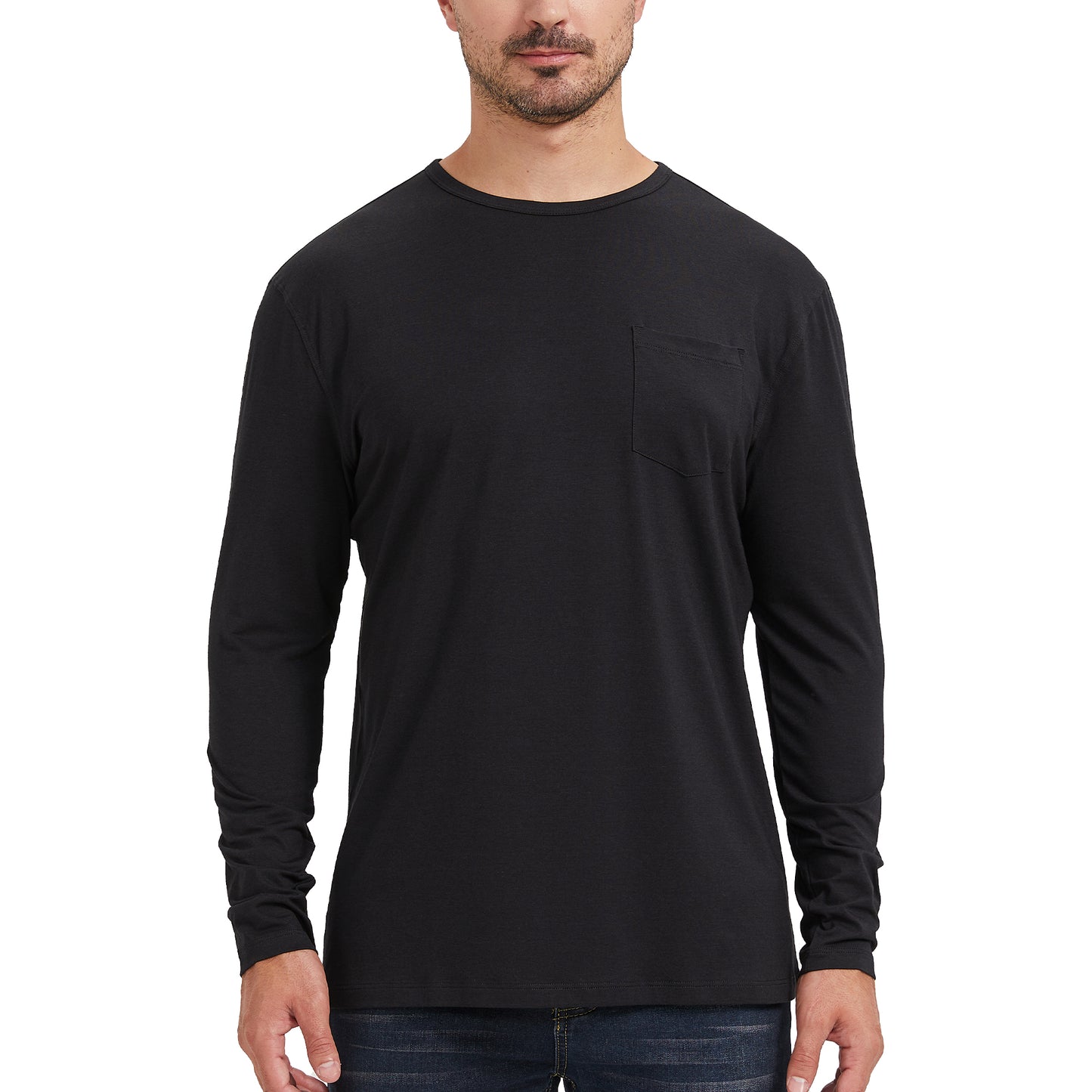 Men's Long Sleeve Bamboo Pocket Tee