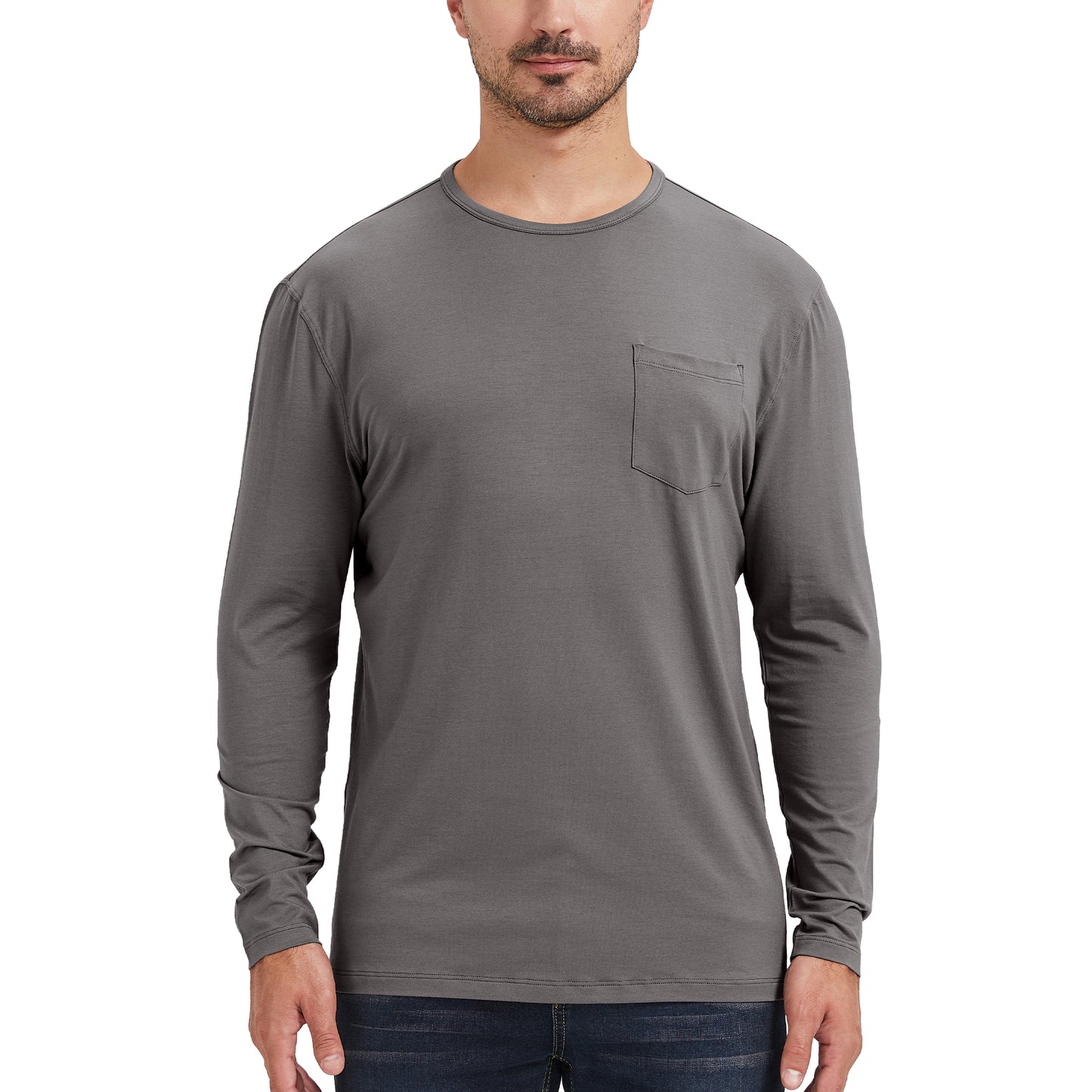 Men's Long Sleeve Bamboo Pocket Tee