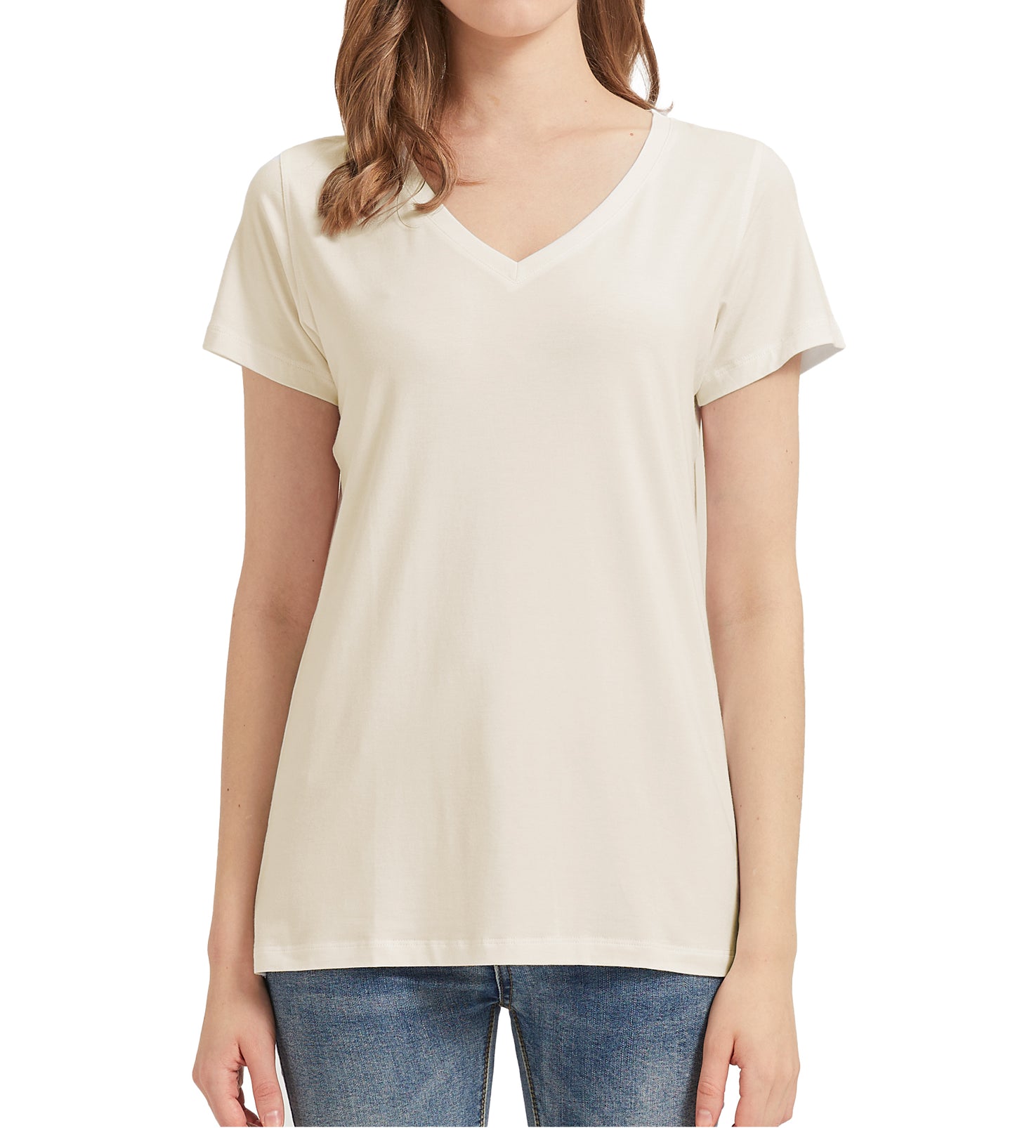Women's Bamboo V-Neck T-Shirt - Soft, breathable, eco-friendly fabric