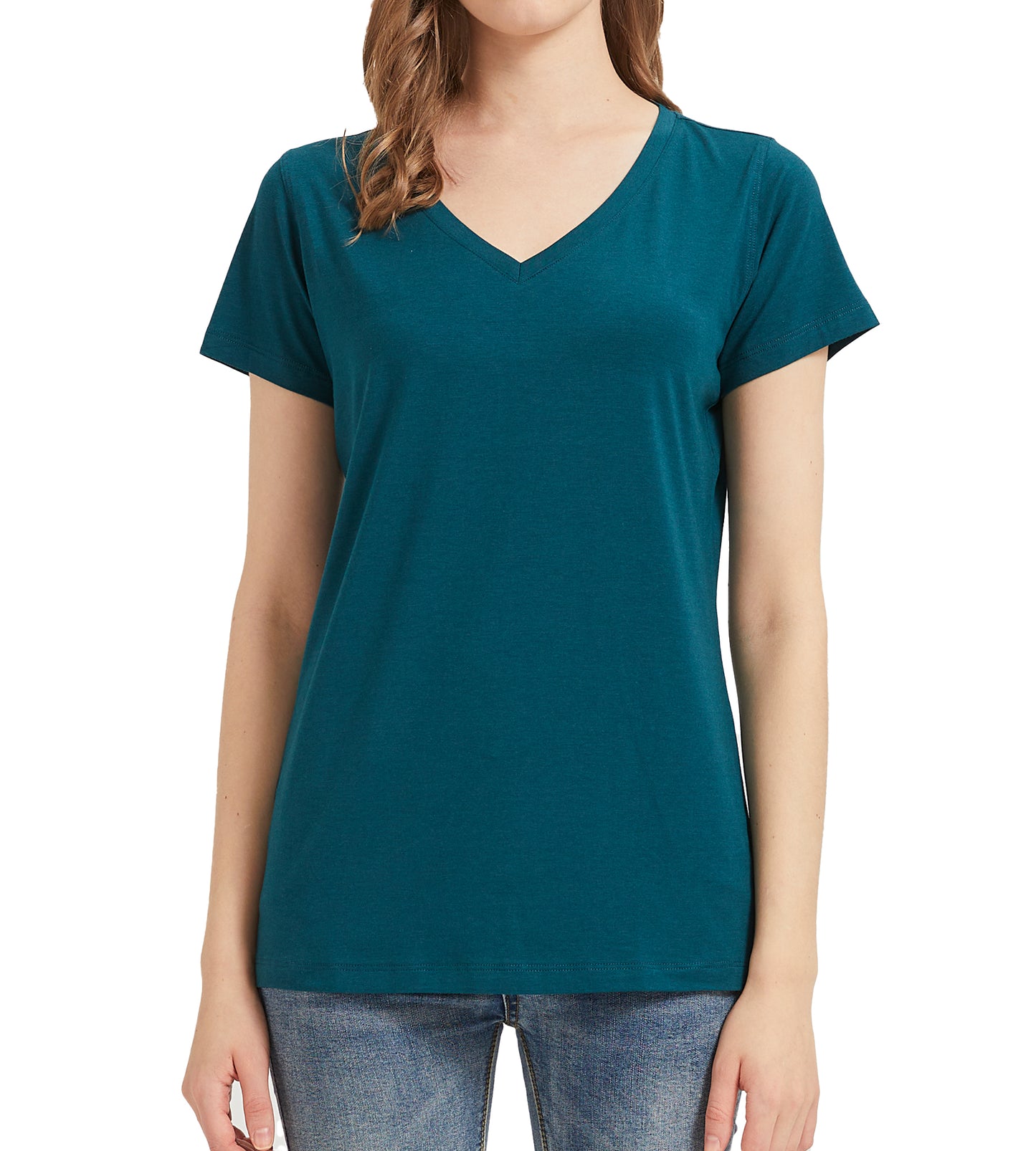 Women's Bamboo V-Neck T-Shirt - Soft, breathable, eco-friendly fabric