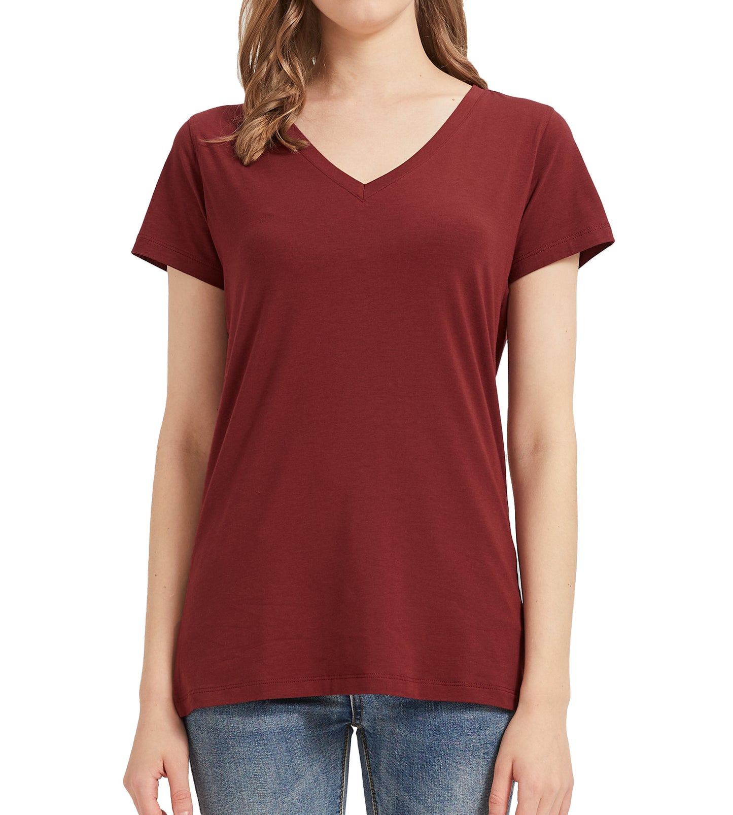 Women's Bamboo V-Neck T-Shirt - Soft, breathable, eco-friendly fabric