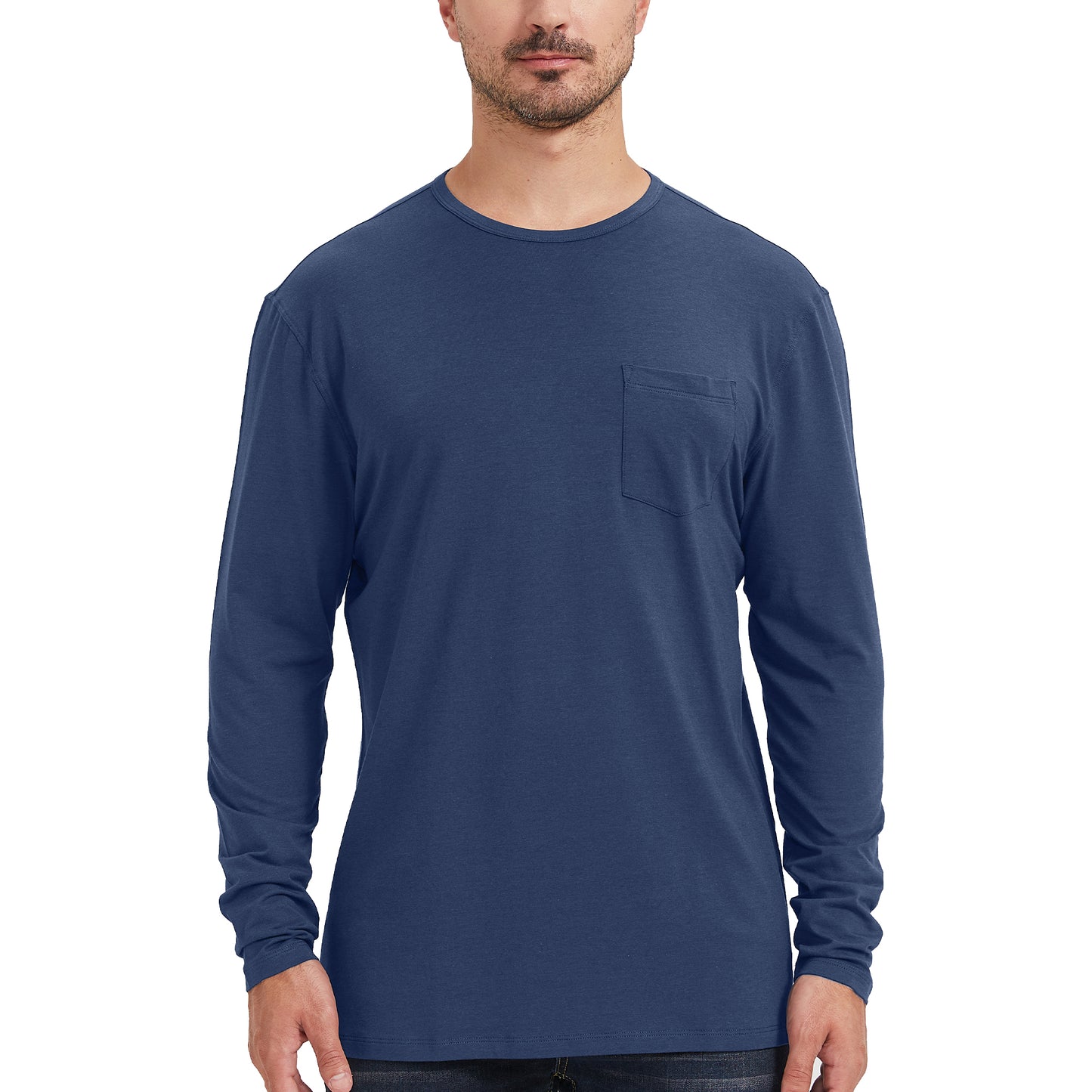 Men's Long Sleeve Bamboo Pocket Tee