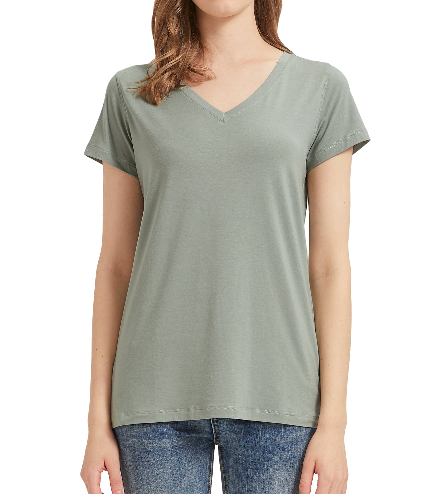 Women's Bamboo V-Neck T-Shirt - Soft, breathable, eco-friendly fabric