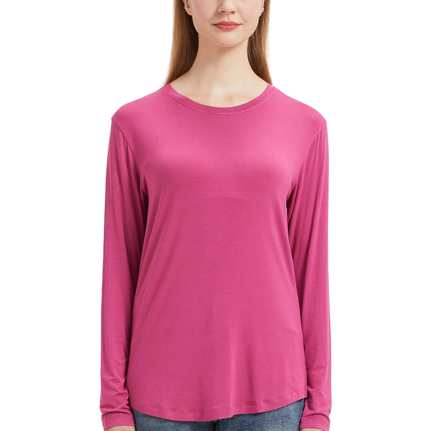 Women's Long Sleeve Bamboo Crew Neck T-Shirt