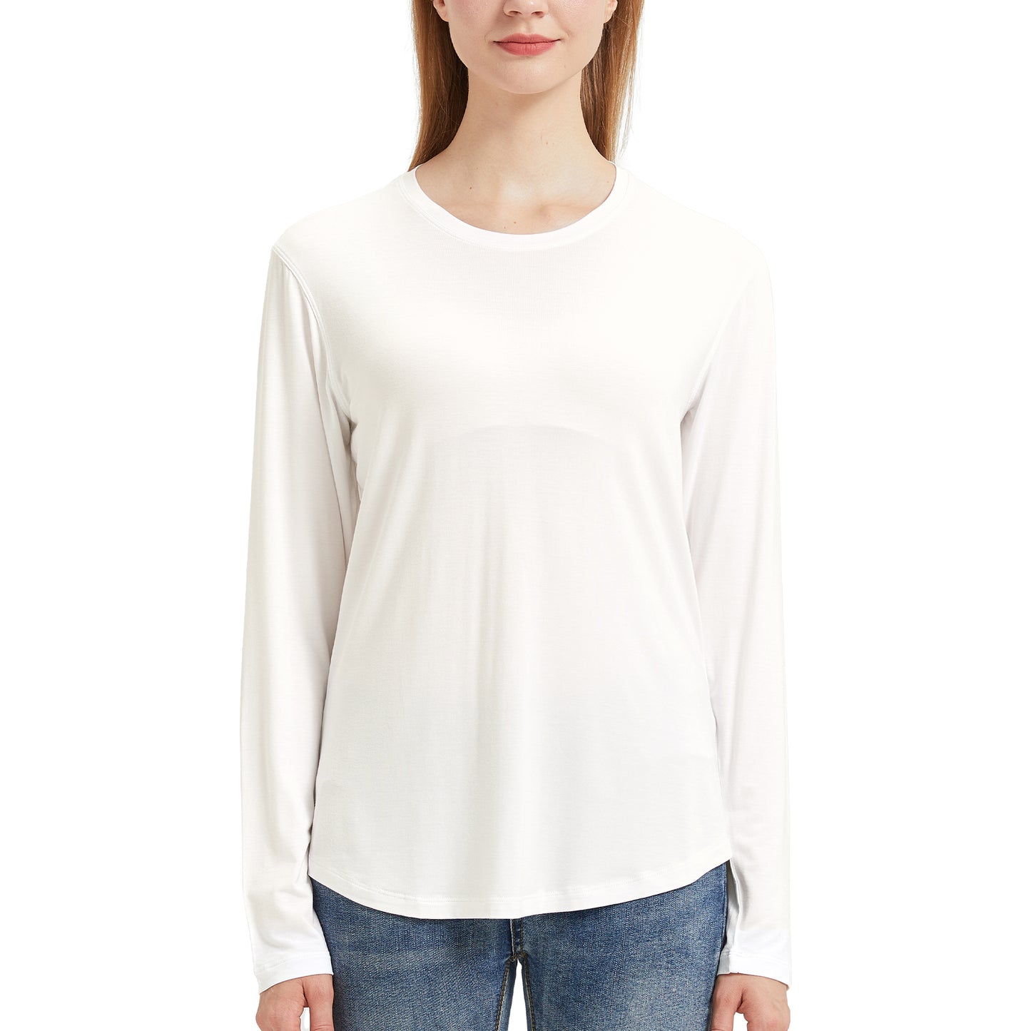 Women's Long Sleeve Bamboo Crew Neck T-Shirt