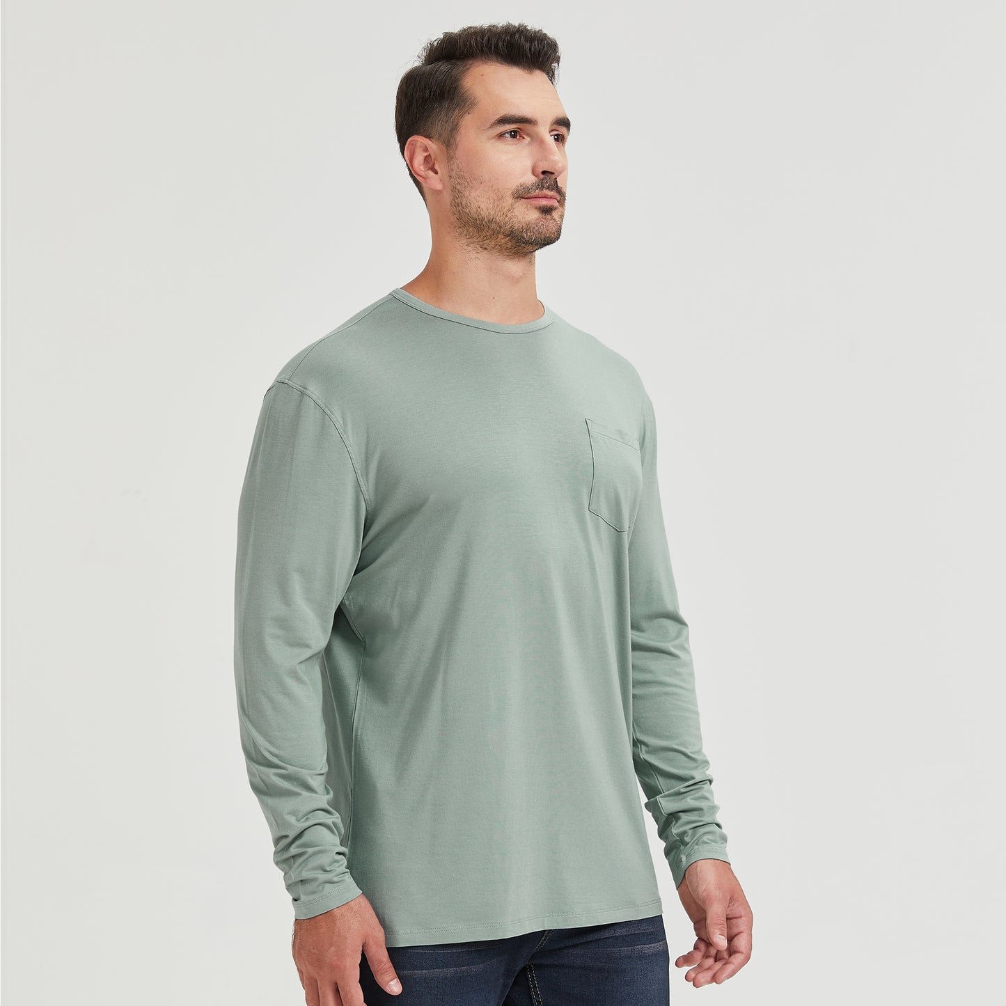 Men's Long Sleeve Bamboo Pocket Tee