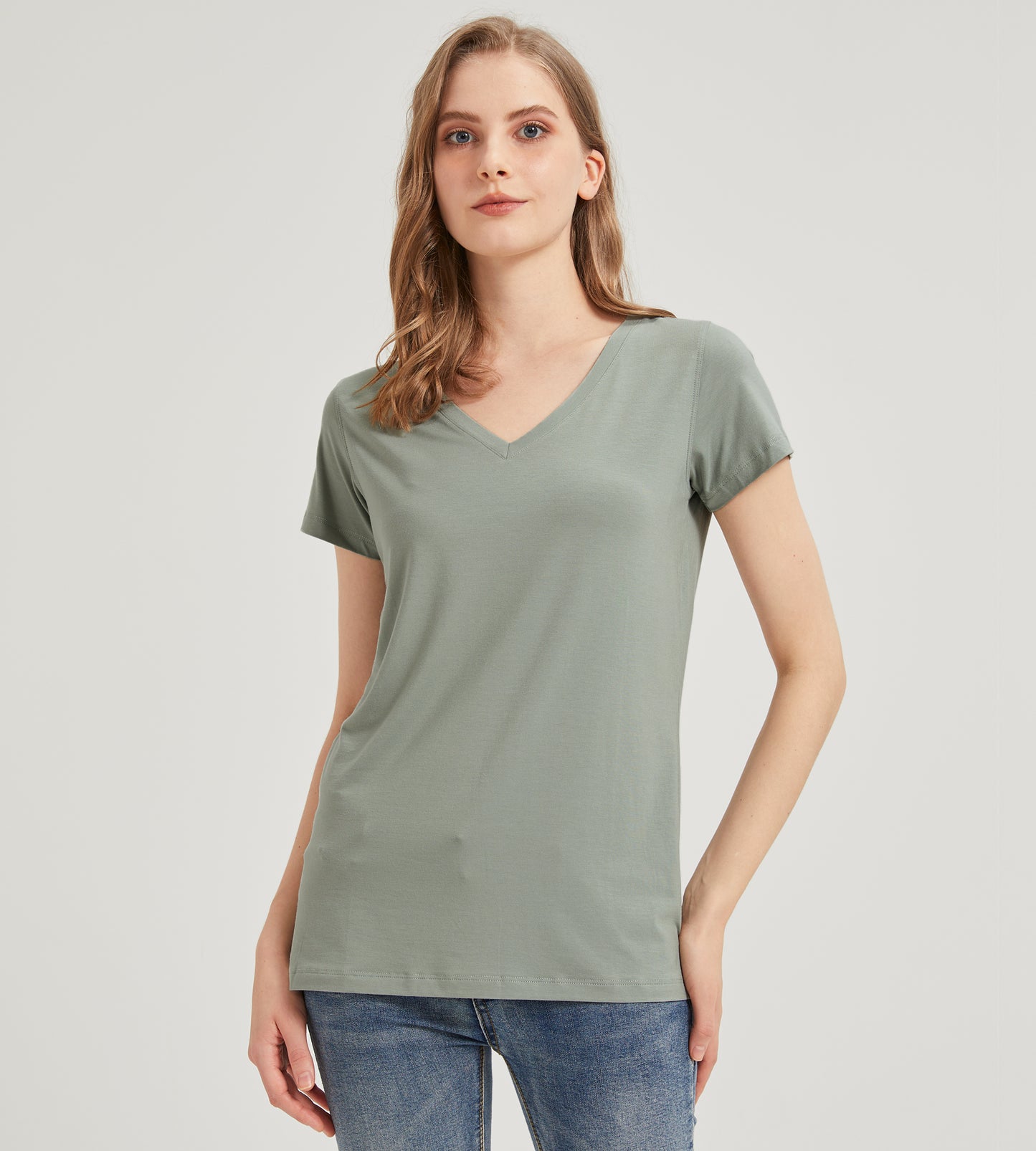 Women's Bamboo V-Neck T-Shirt - Soft, breathable, eco-friendly fabric