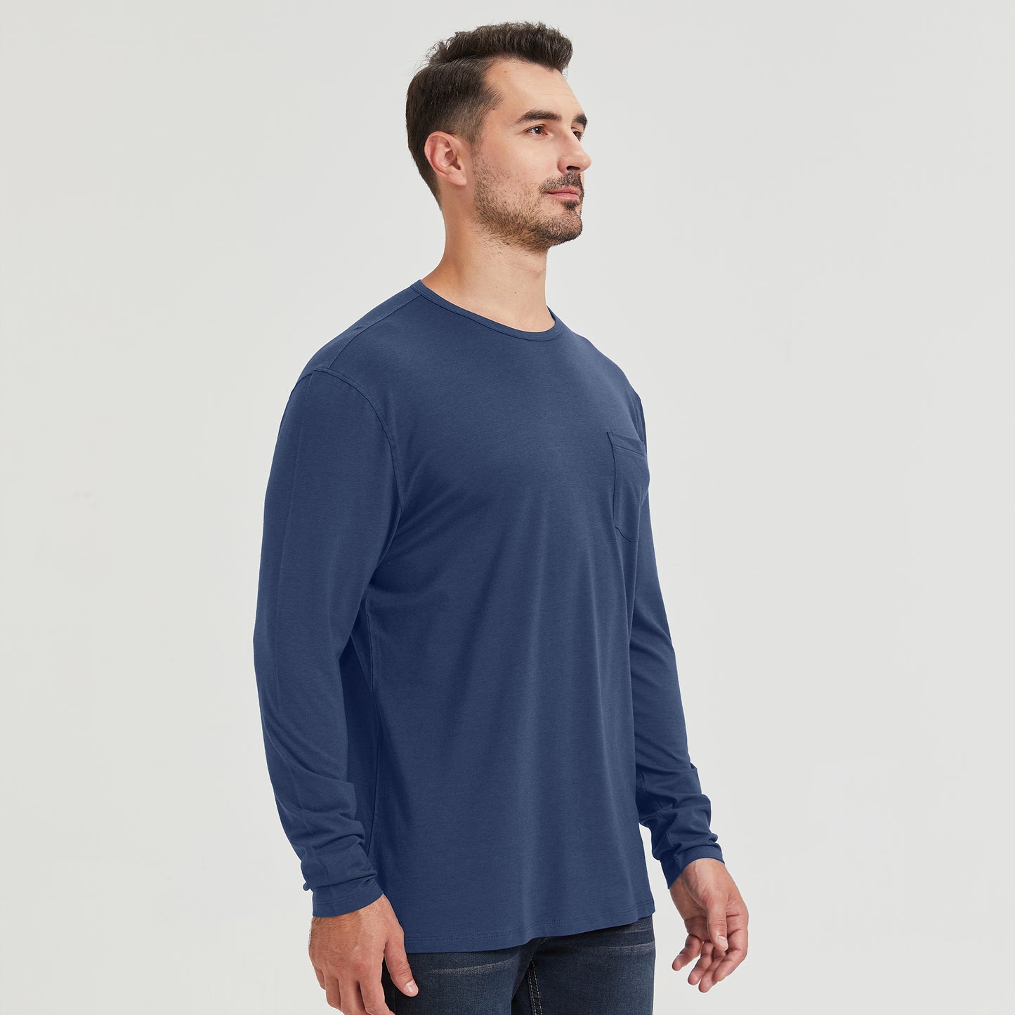 Men's Long Sleeve Bamboo Pocket Tee