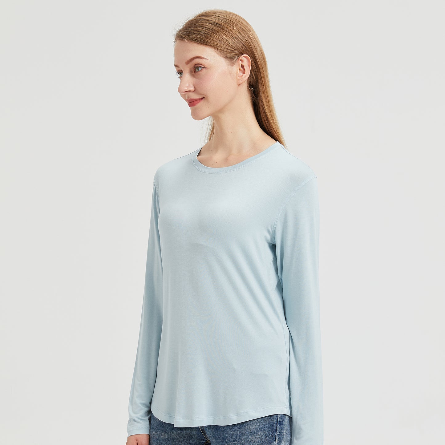 Women's Long Sleeve Bamboo Crew Neck T-Shirt