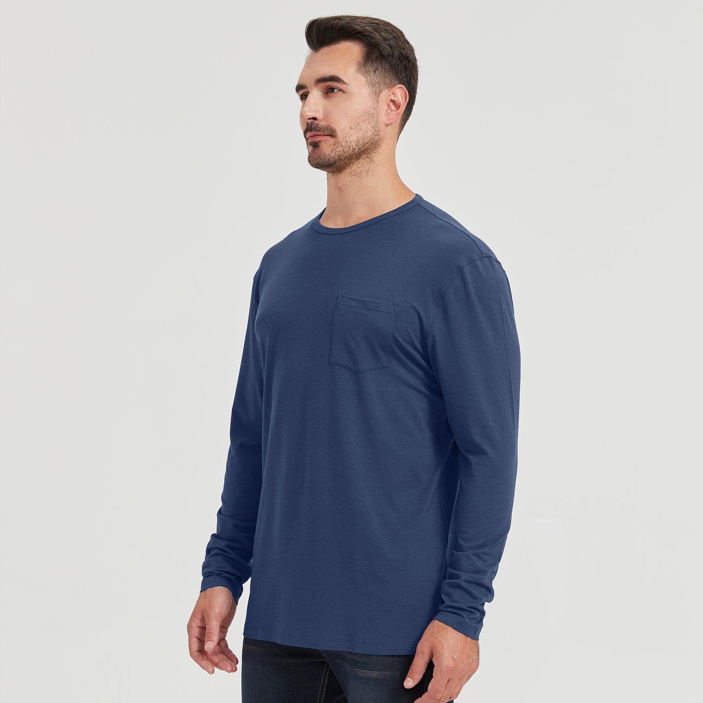 Men's Long Sleeve Bamboo Pocket Tee