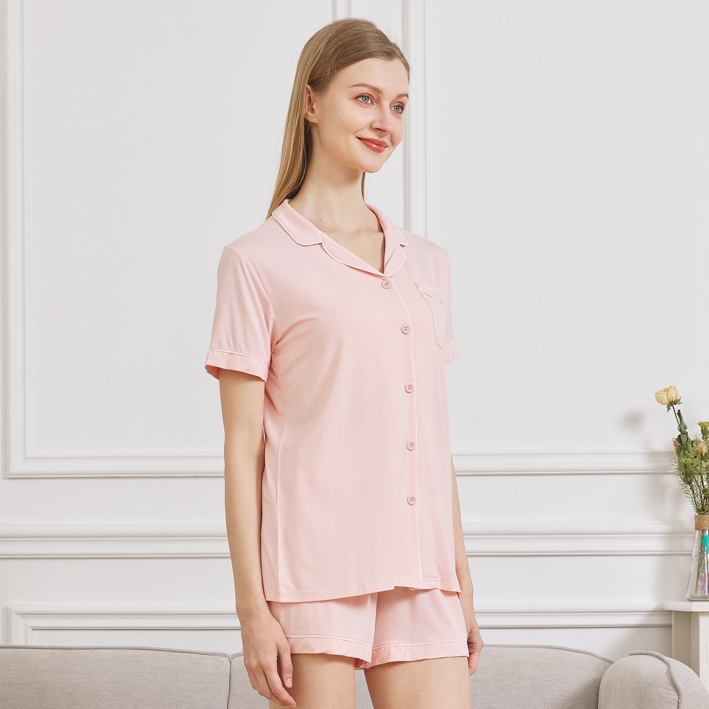 Women's Bamboo Button Front Pajama Set