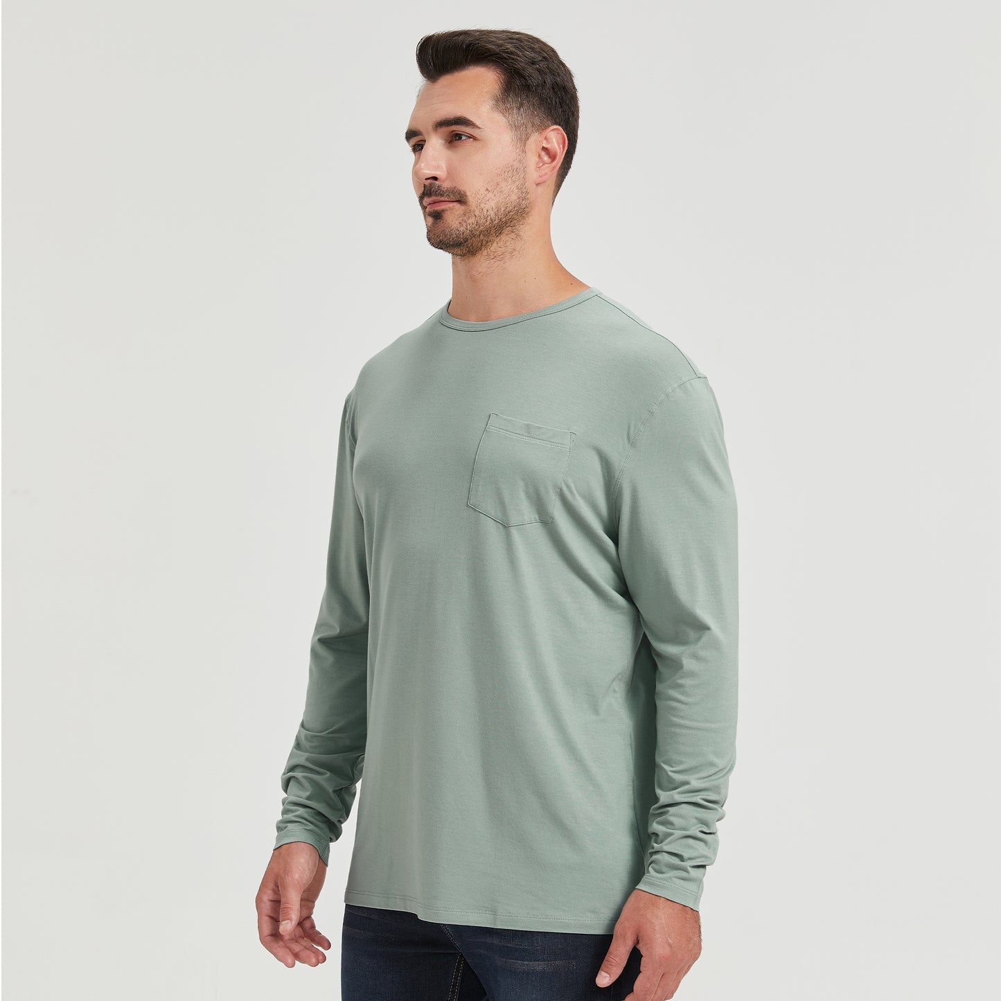 Men's Long Sleeve Bamboo Pocket Tee