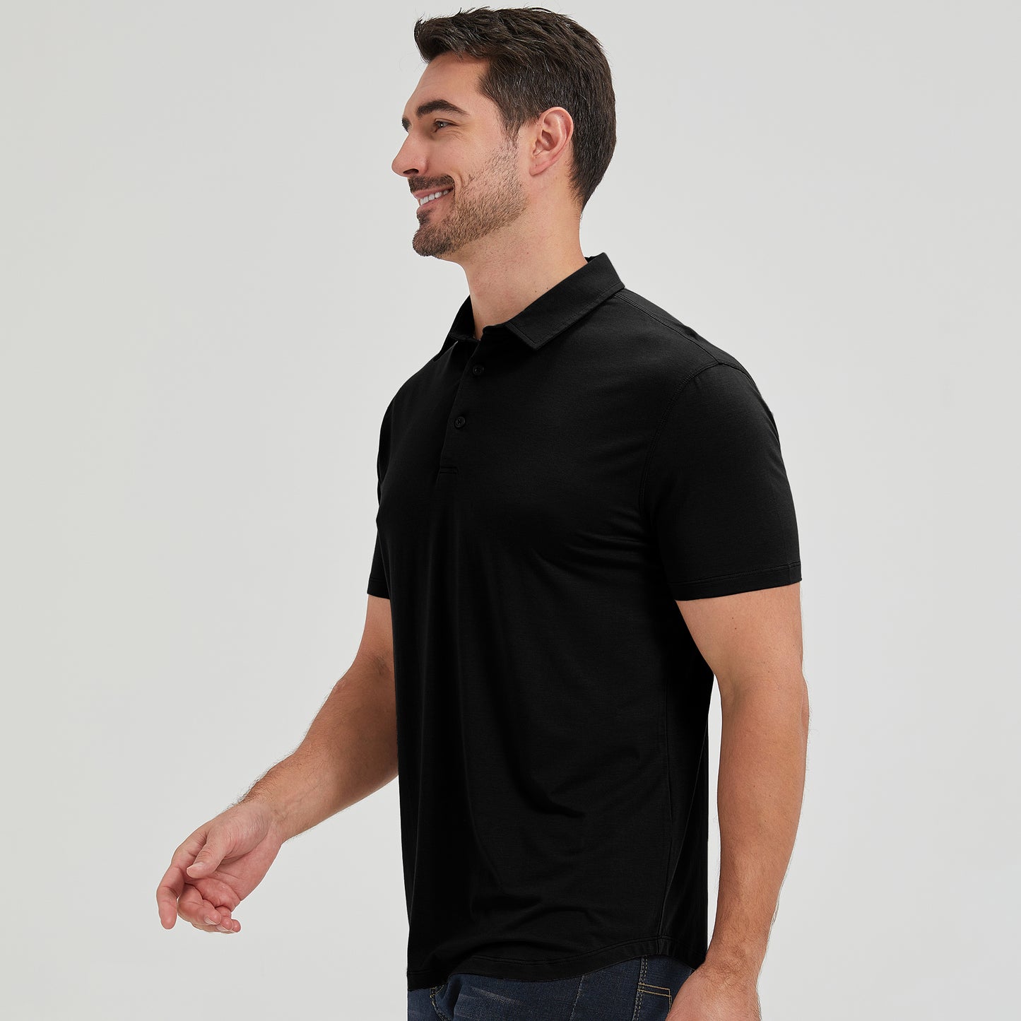 Men's Tall Curved Hem Bamboo Polo