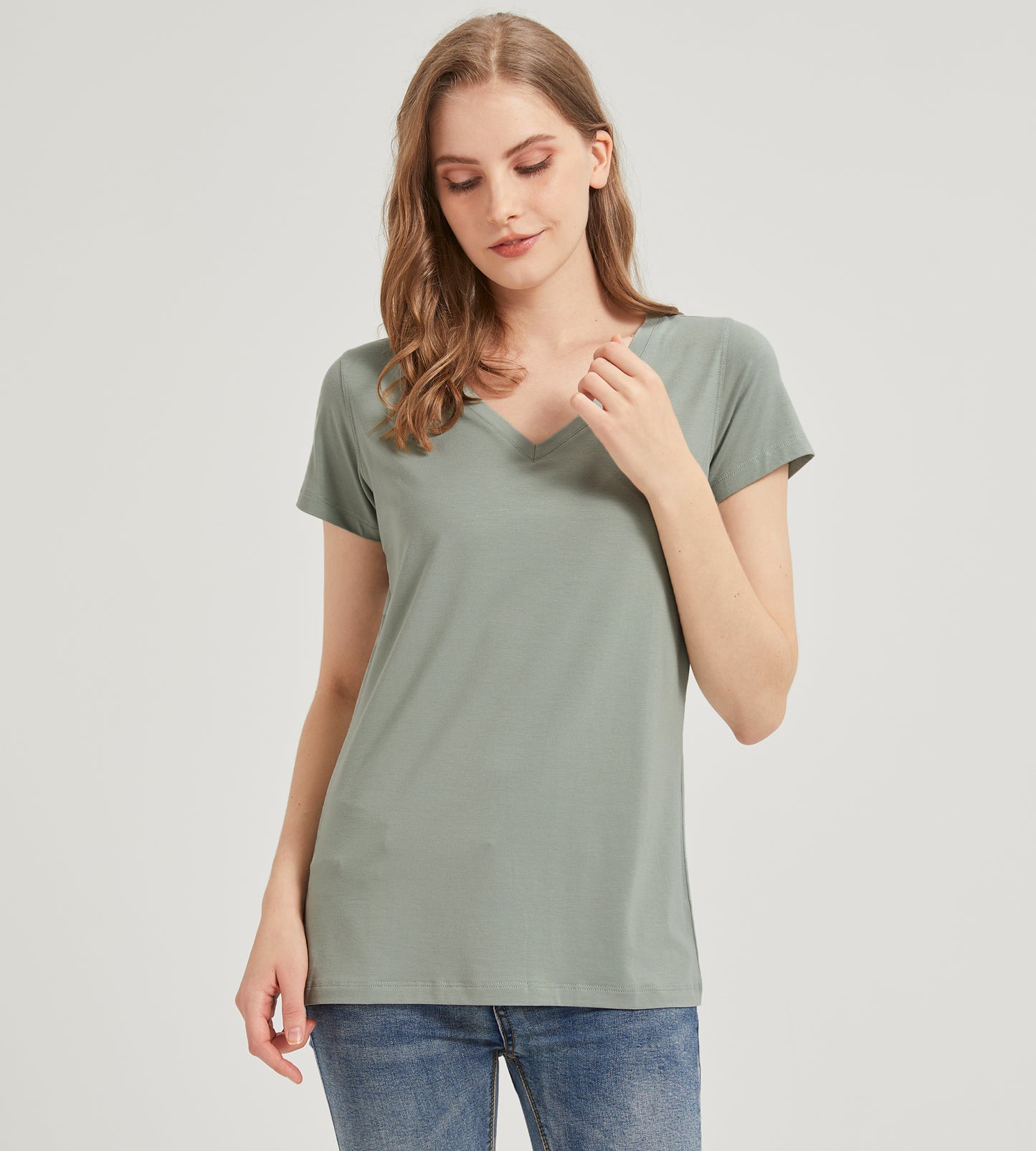 Women's Bamboo V-Neck T-Shirt - Soft, breathable, eco-friendly fabric