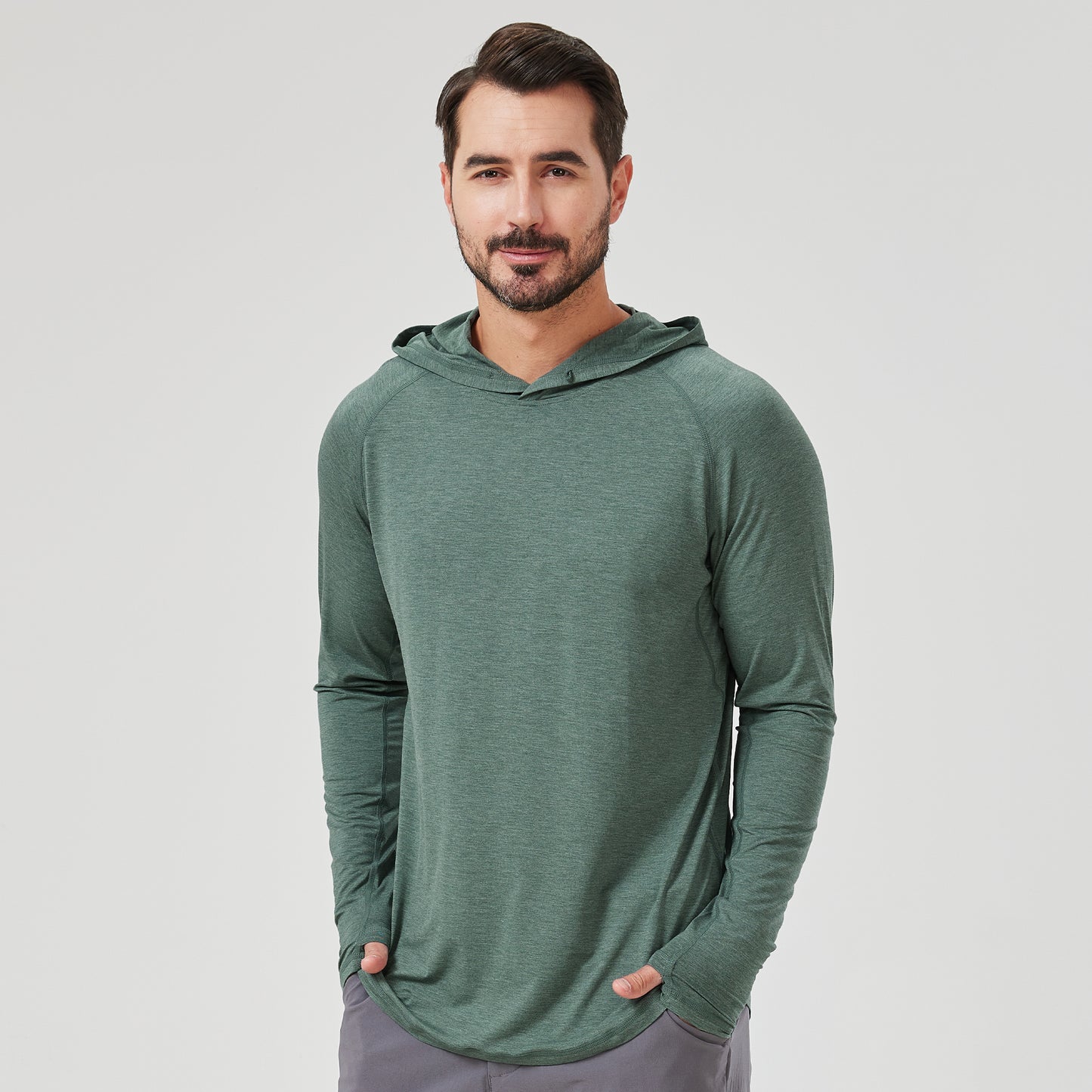Men's Heather Yarn Bamboo Hooded Shirt