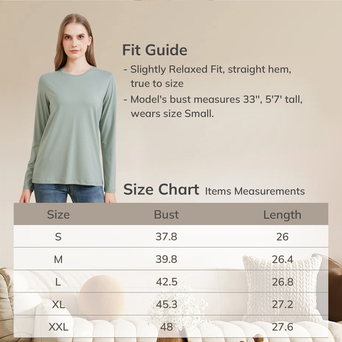Women's Bamboo Cotton Long sleeve T-Shirt