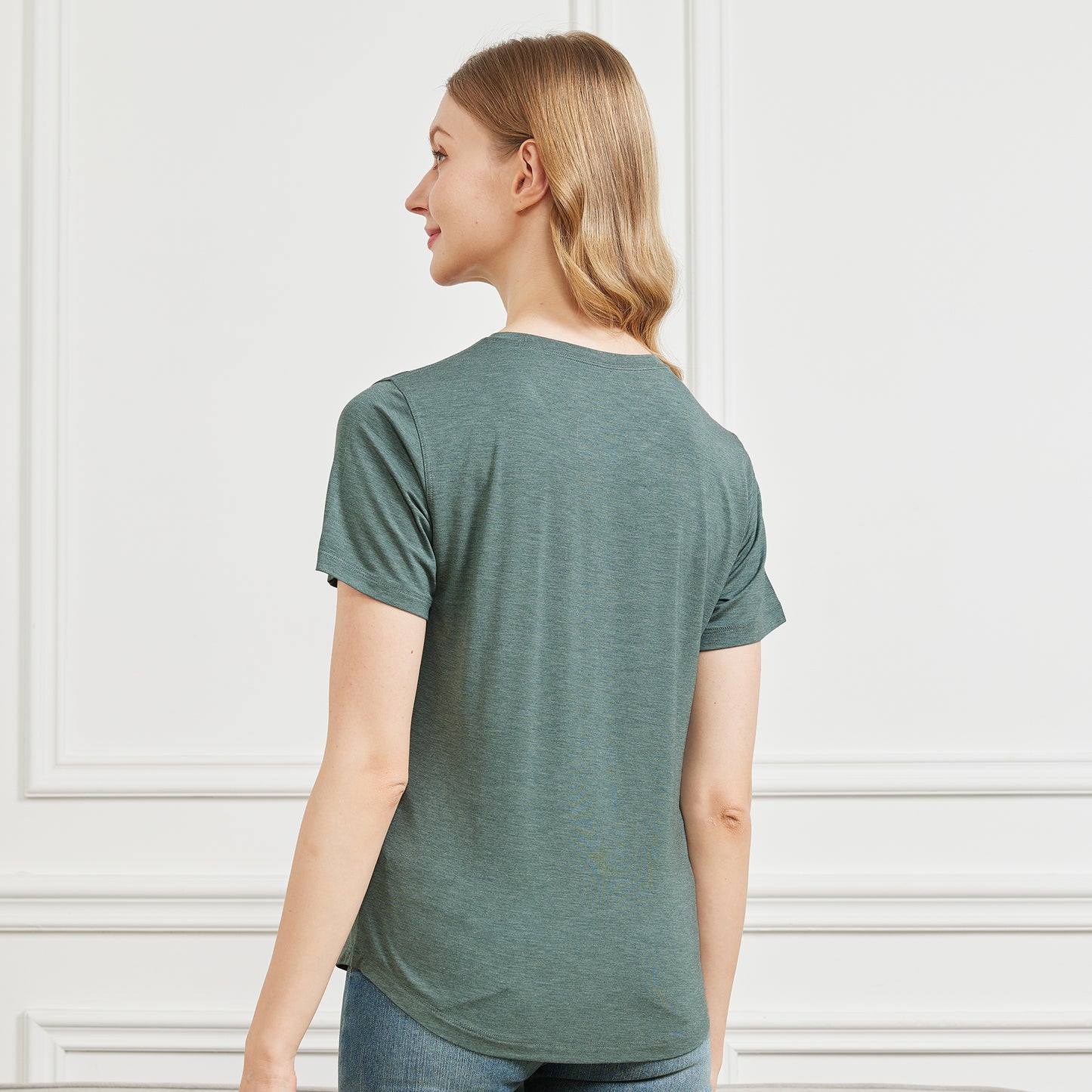 Women's Heathered Bamboo Crew Neck T-Shirt