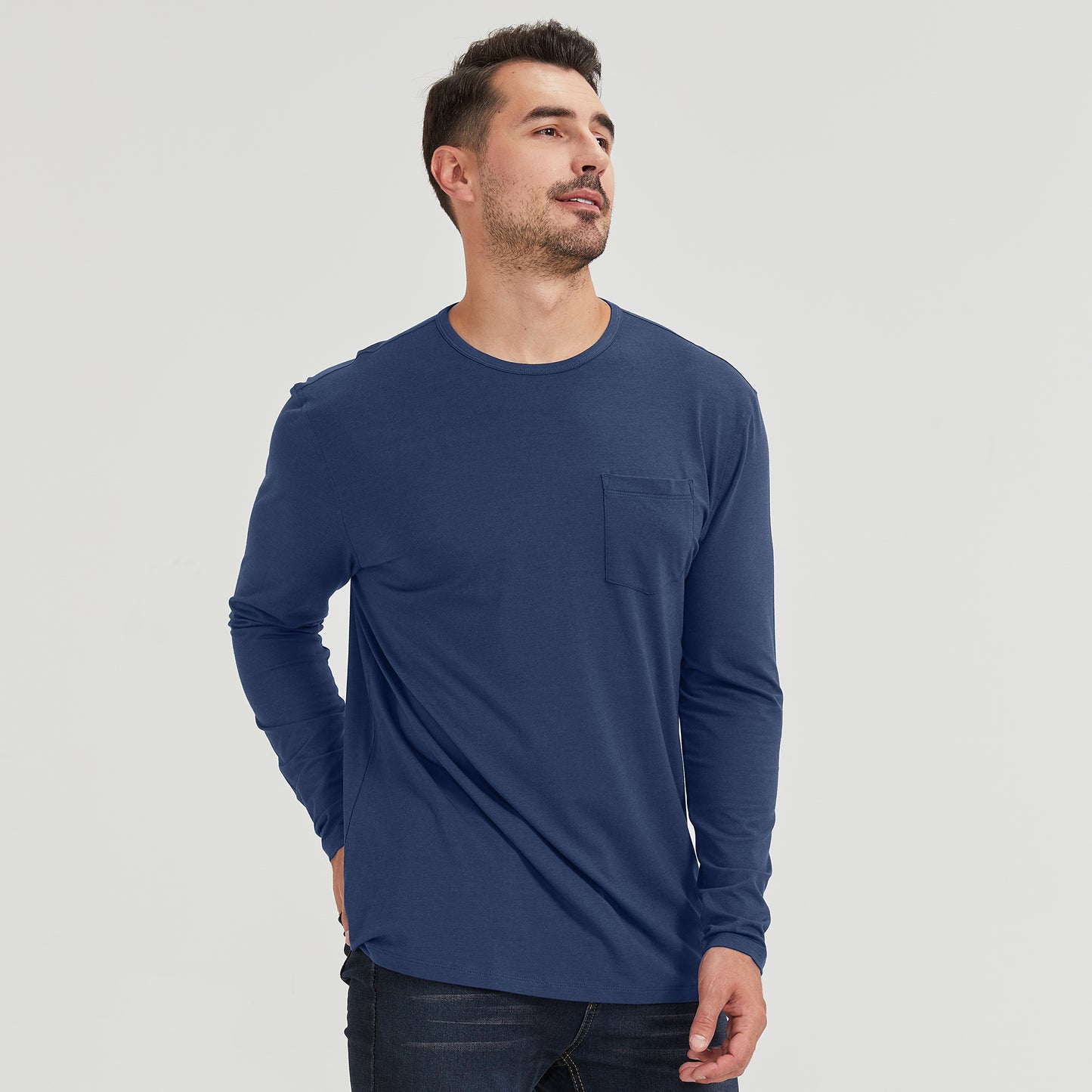 Men's Long Sleeve Bamboo Pocket Tee