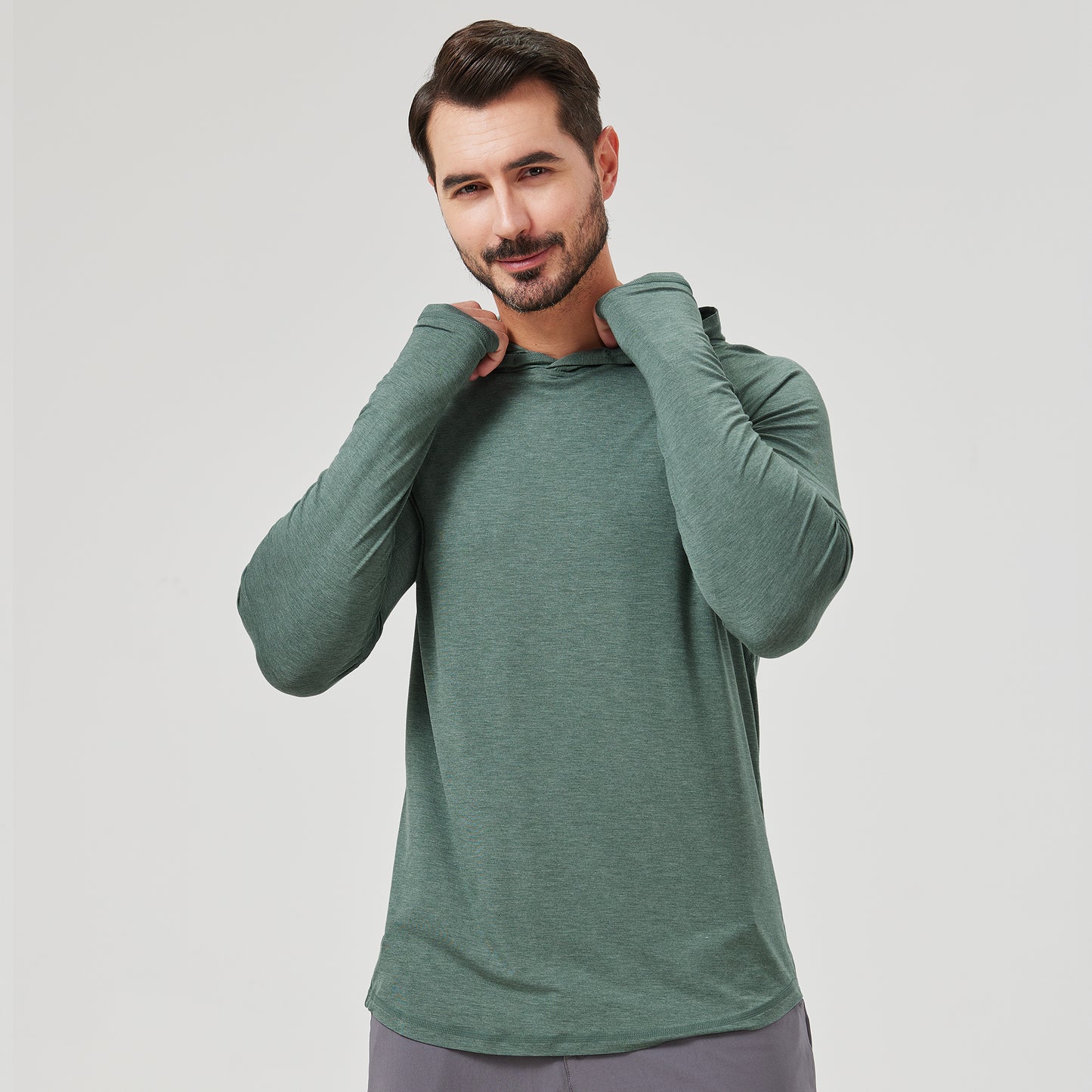 Men's Heather Yarn Bamboo Hooded Shirt