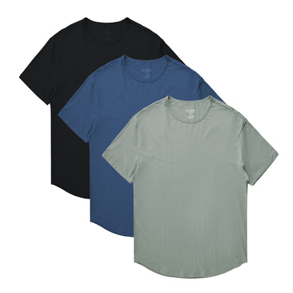 Men's 3 Pack Curved Hem Bamboo T-Shirt