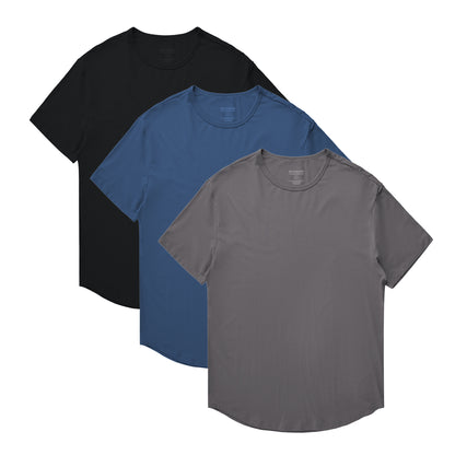 Men's 3 Pack Tall Curved Hem Bamboo T-Shirt