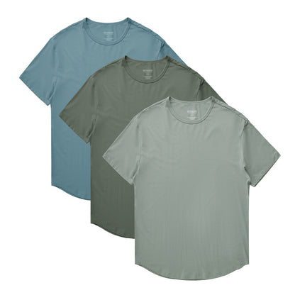 Men's 3 Pack Tall Curved Hem Bamboo T-Shirt