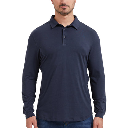 Bamboo Long Sleeve Curved Hem Polo