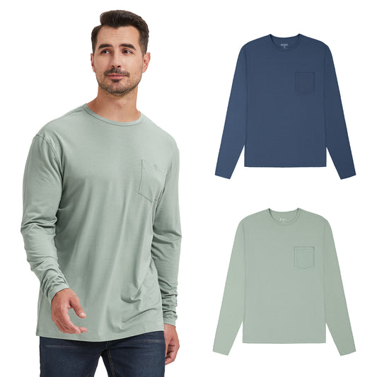 Men's Long Sleeve Bamboo Pocket Tee