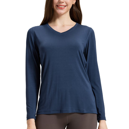 Bamboo Long Sleeve V Neck Shirt