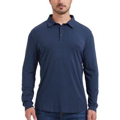 Bamboo Long Sleeve Curved Hem Polo