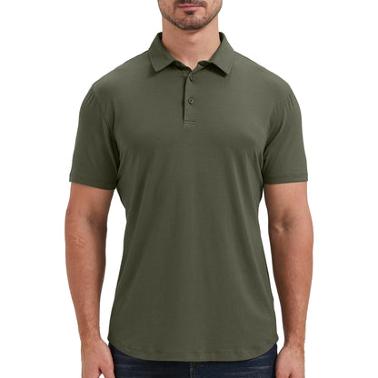 Men's Tall Curved Hem Bamboo Polo