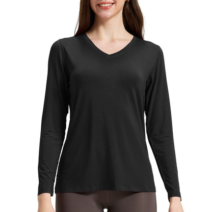 Bamboo Long Sleeve V Neck Shirt