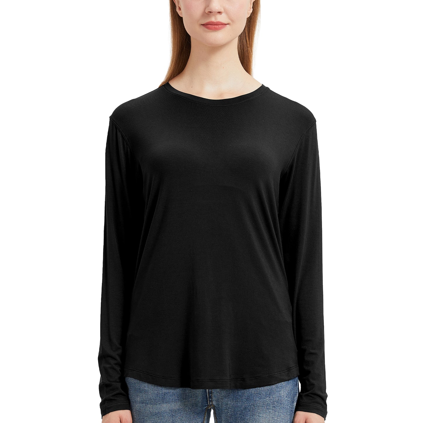 Women's Long Sleeve Bamboo Crew Neck T-Shirt