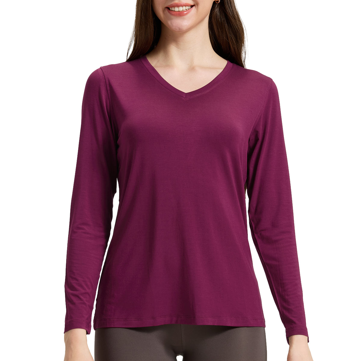 Bamboo Long Sleeve V Neck Shirt