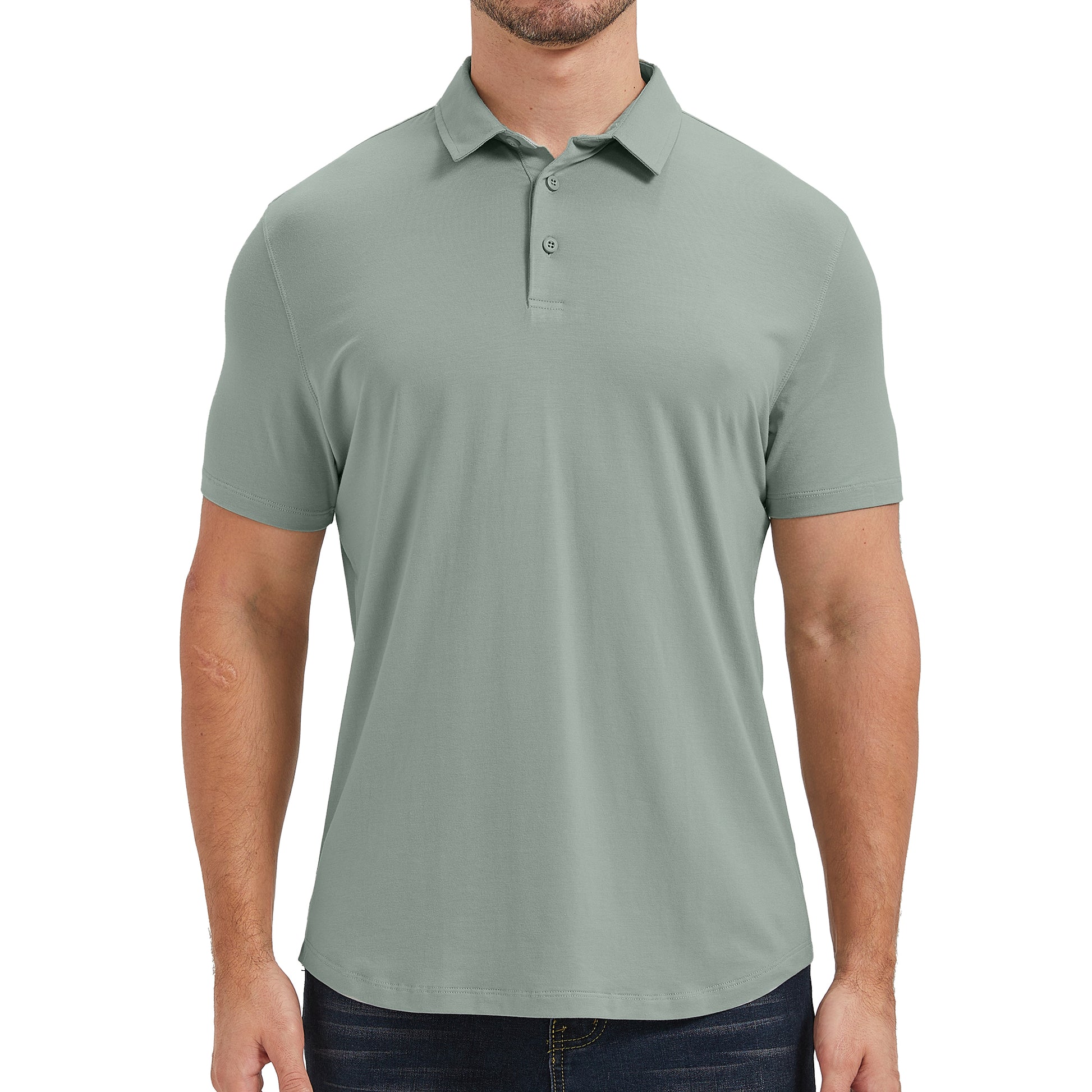 Mens Curved Hem Bamboo Polo – NETDRAW