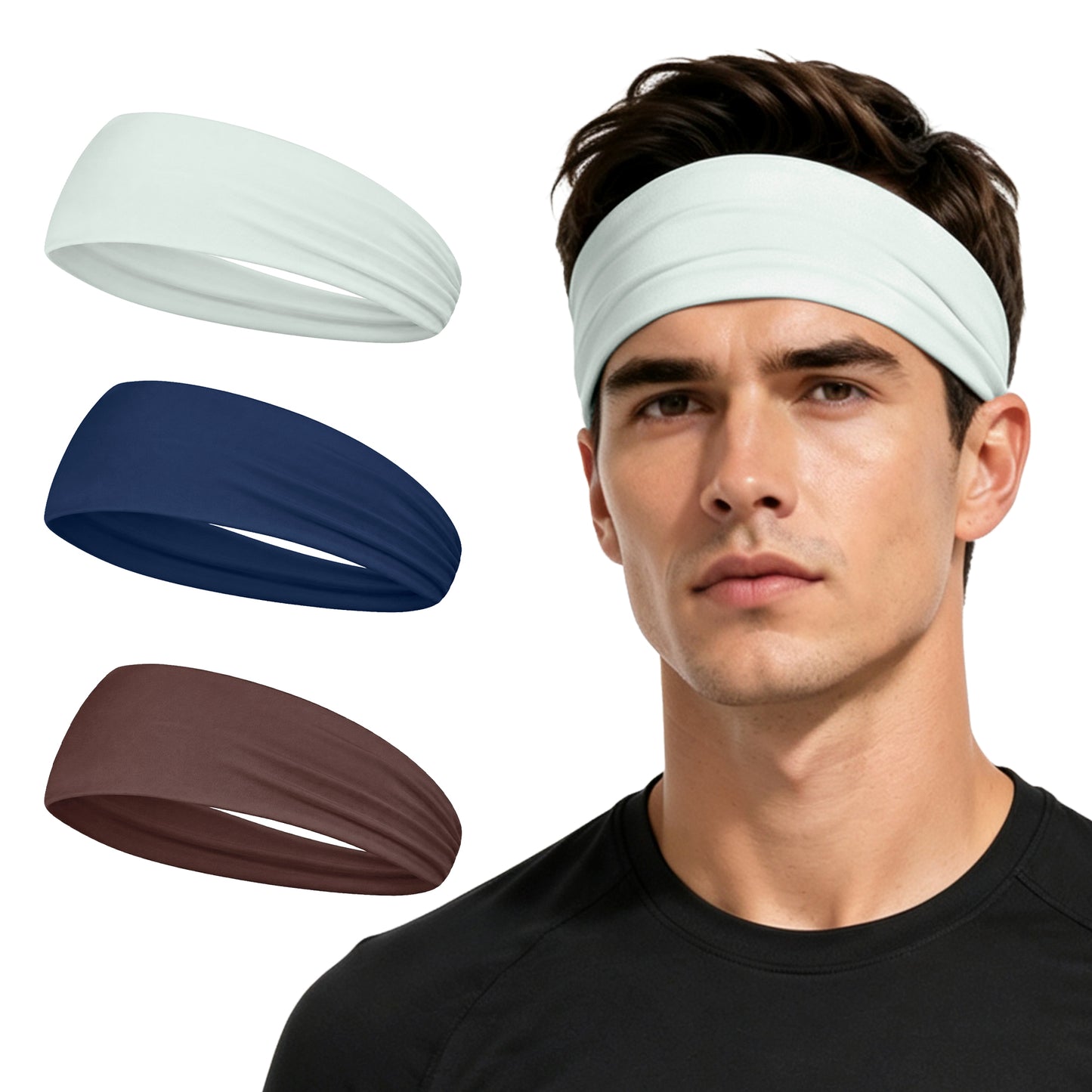 Buttery Soft Unisex Bamboo Viscose Sports Headbands 3 Pack