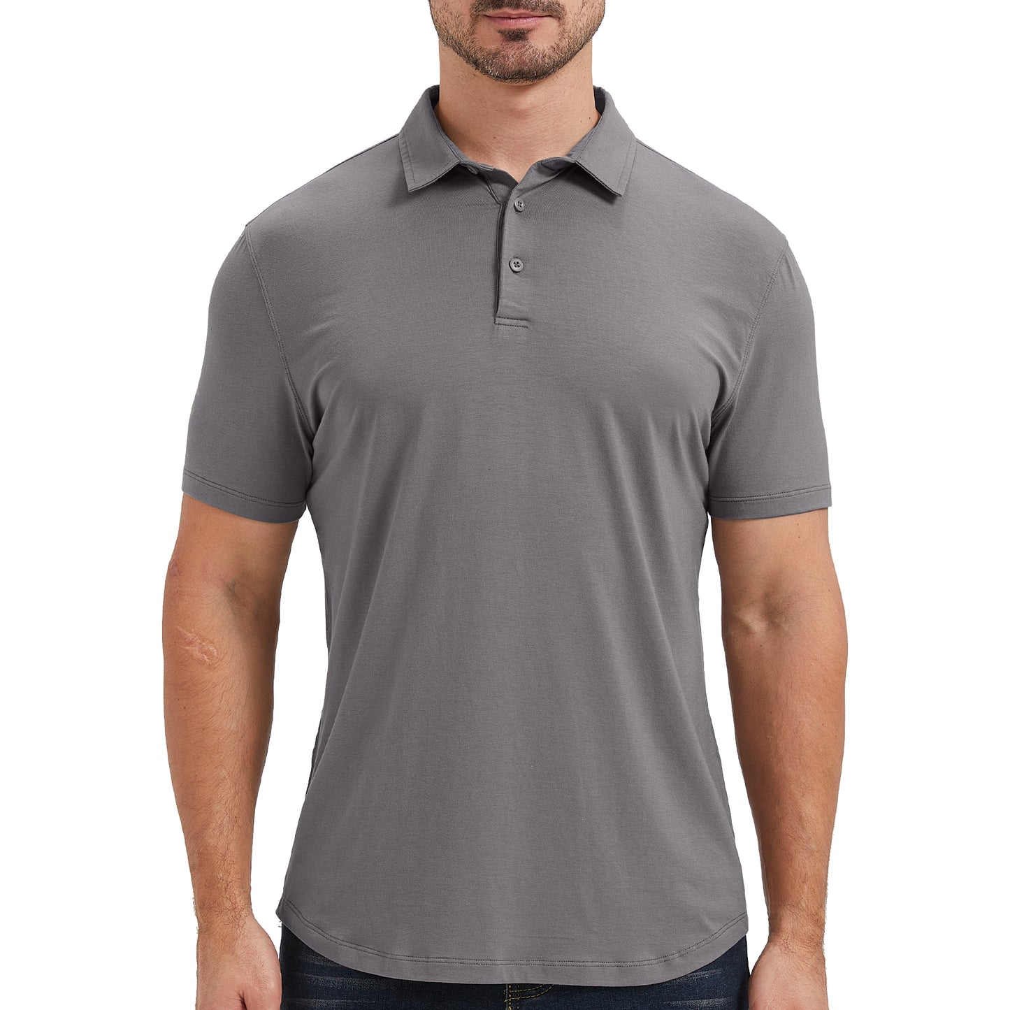 Men's Tall Curved Hem Bamboo Polo