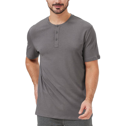 Short Sleeve Bamboo Cotton Henley