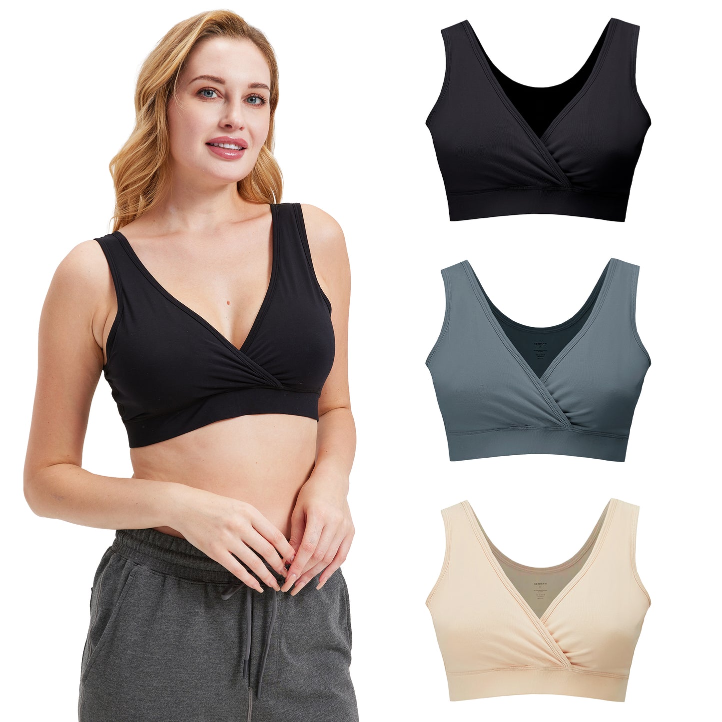 Women's 3 Pack Bamboo Nursing Sleep Bra