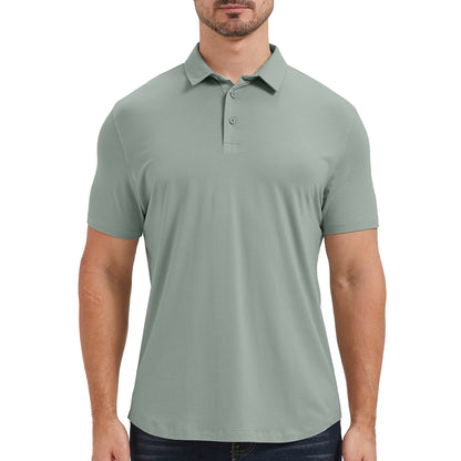 Men's Tall Curved Hem Bamboo Polo